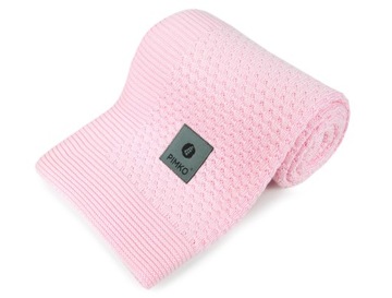 PIMKO KOCYK BAMBUSOWY DZIECIĘCY 80x100 DZIANY 100% BAMBUS - Powder Pink