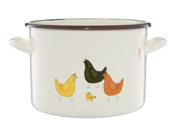OLKUSZ GARNEK emaliowany KURY 24cm 7,5L na rosół