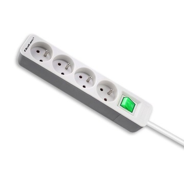 Qoltec Удлинитель Удлинитель 4 розетки 1,8м Белый и серый