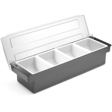 Барменский контейнер для добавок к напиткам - 4 вставки, Bar up, 480x150x(H)100