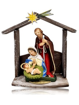 Szopka bożonarodzeniowa RĘCZNIE ZDOBIONA 15cm