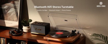 Виниловый проигрыватель ANGELS HORN Bluetooth, коричневый проигрыватель в стиле ретро для винила