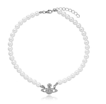Серебряное колье Vivienne Westwood SATURN с жемчугом