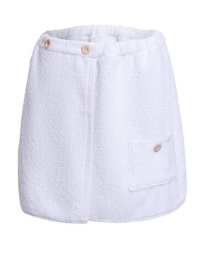SAUNA PAREO KILT BIAŁY GUZIK 100% BAWEŁNA GR 500 MĘSKI 50/150CM L/XL