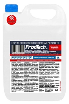 DEZYNFEKCYJNY DO RĄK 5L WIRUSOBÓJCZY PRONTECH PŁYN