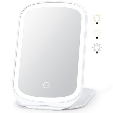 Зеркало с подсветкой на батарейке, 3 уровня освещения, 10-кратное увеличение.