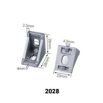 Łącznik - narożnik 20x28 standard - duży, profil V-Slot