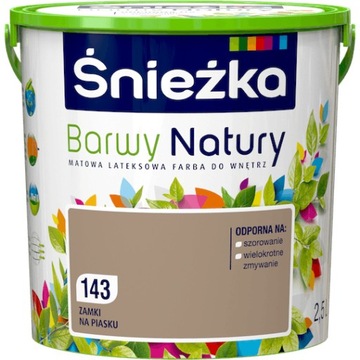 FARBA ŚNIEŻKA BARWY NATURY ZAMKI NA PIASKU 2,5L