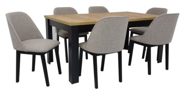 6 x solidne krzesła tapicerowane BOHO stół rozkładany 90x160/200 do SALONU