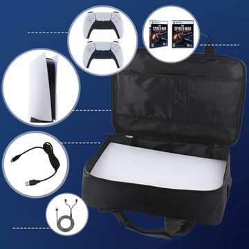 ЖЕСТКАЯ ДОРОЖНАЯ СУМКА ДЛЯ КОНСОЛЕЙ PS5 ПОДУШКИ С НАПЛЕЧНЫМ РЕМНЕМ И РУЧКОЙ