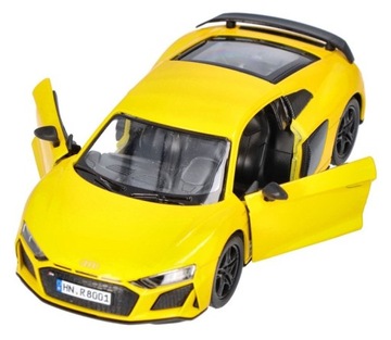 Auto Audi R8 Żółty Metalowy model Samochodzik Goki