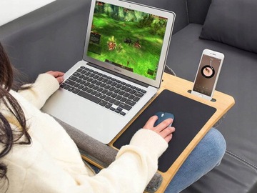 ПОРТАТИВНЫЙ СТОЛИК, ПОДСТАВКА ДЛЯ НОУТБУКА, ДЕРЕВЯННЫЙ ПОДНОС ДЛЯ КРОВАТИ