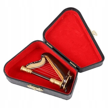 Mini harfa Miniaturowe zabawki Model Ornament Case