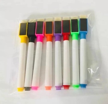 МАГНИТНЫЙ МАРКЕР СО ЛАСТИКОМ, 8 ШТ. СУХОСтираемый МАРКЕР ДЛЯ ДОСКИ