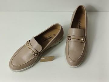 Удобные мокасины Wojtyłko 7B24317 бежевого цвета, 40 год.