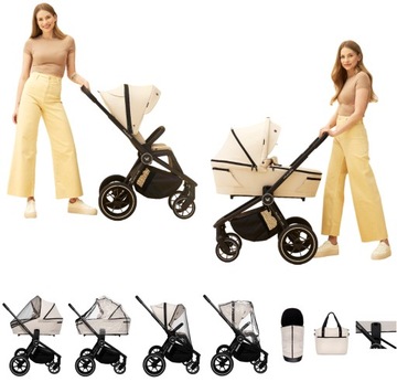 MUUVO QUICK 4.0 WÓZEK WIELOFUNKCYJNY ZESTAW 2w1 DESERT SAND + TORBA DODATKI