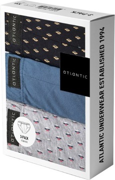 SLIPY ATLANTIC MĘSKIE MAJTKI 3MP092 CLASSIC 3PAK M