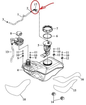 РАЗЪЕМ ТОПЛИВНОГО ФИЛЬТРА ВПРЫСКА QUADA Access Forest MAX 750cc OEM!
