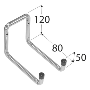 Универсальный настенный гаражный крючок 80x120 H2U 80