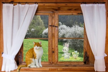 NAKLEJKA WIELKANOCNA KRÓLICZEK - ZAJĄCZEK BIAŁY-6