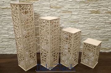 Lampion dekoracyjny drewniany komp. - różne wzory