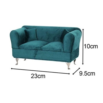 Miniaturowe akcesoria do domku dla lalek, dwuosobowa sofa