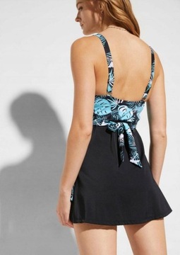 КУПАЛЬНОЕ ПЛАТЬЕ ЦЕЛЬНЫЙ КОСТЮМ ТРУСЫ С ЛИСТЬЯМИ УЗОР_42 (P3)