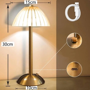 БЕСПРОВОДНАЯ НАСТОЛЬНАЯ ЛАМПА, АККУМУЛЯТОРНАЯ НОЧНИЦА, 3 ЦВЕТА СВЕТА