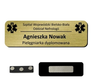 Identyfikator imienny Personalny - Zapinka Magnetyczna - Grawer laserowy