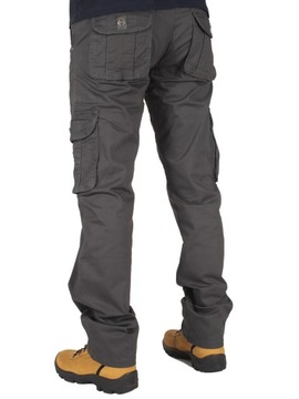 Spodnie męskie bojówki W:39 100 CM robocze szare
