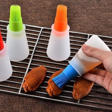 СИЛИКОНОВАЯ ЩЕТКА С КОНТЕЙНЕРОМ И ДОЗАТОРОМ МАСЛА ДЛЯ МЯСА НА ГРИЛЬ 60мл