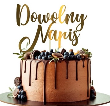 TOPPER złoty TWÓJ dowolny NAPIS