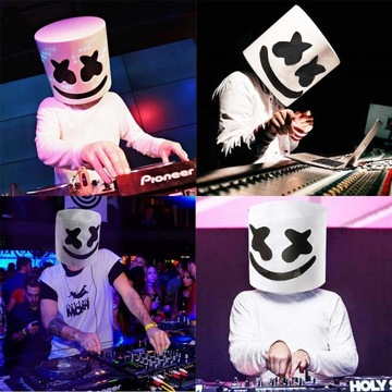 DJ MASK LED MARSHMALLOW ИЗ ПЕНЫ КАПЮШОН С ПОДСВЕТКОЙ ДЛЯ ВЕЧЕРИНКИ MASKIPL
