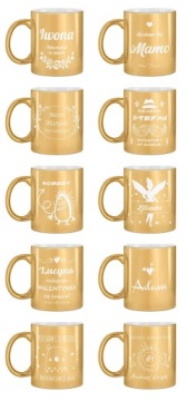 ЗОЛОТАЯ КЕРАМИЧЕСКАЯ КРУЖКА С ГРАВИРОВКОЙ ПОДАРОК