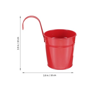 ЦВЕТНЫЙ ПОДВЕСНОЙ МЕТАЛЛИЧЕСКИЙ ЦВЕТОЧНЫЙ ГОРШОК С ПОДСТАВКОЙ ДЛЯ РАСТЕНИЙ (КРАСНЫЙ)