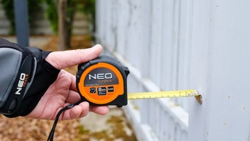 MIARA ZWIJANA STALOWA TAŚMA MIARKA METRÓWKA 8 M X 25 MM, MAGNES NEO TOOLS