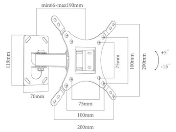 КРЕПЛЕНИЕ ДЛЯ ТЕЛЕВИЗОРА ЖК-ТЕЛЕВИЗОР С LED-СВЕТОДИОДОМ 13–42 ДЮЙМА VESA