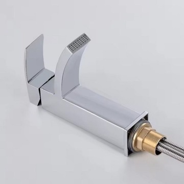 Смеситель для умывальника Смеситель для умывальника ХРОМ НИЗКИЙ ВАННАЯ КУБИЧЕСКИЙ ВОДОПАД