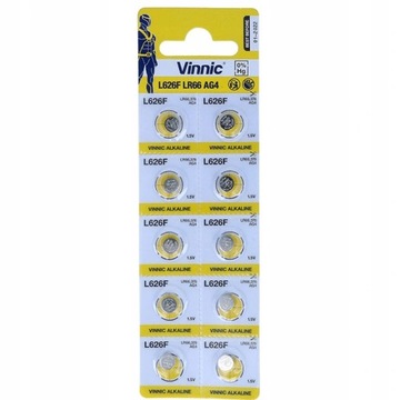 10x BATERIA ALKALICZNA VINNIC G4 L626 AG4 377 LR66