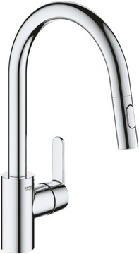 BATERIA KUCHENNA WYCIĄGANA WYLEWKA CHROM GROHE