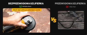 УГЛОВАЯ ШЛИФОВАЛЬНАЯ МАШИНА AVFix 21В 1000Вт 125мм + аккумулятор 5,0Ач + 13 шт. ЩИТЫ бесплатно