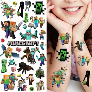 TATUAŻE ZMYWALNE DLA DZIECI MINECRAFT DUŻO WZORÓW