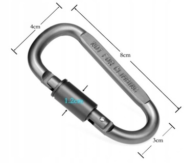 Карабин 80 мм алюминиевый навинчивающийся черный тип D