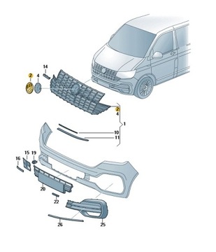 ZNAKY VW CHRÓM ORIGINÁLNÍ CRAFTER T6.1