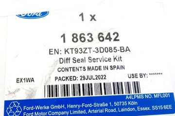 УПЛОТНЕНИЕ ПРИВОДНОГО ВАЛА C-MAX FIESTA FOCUS