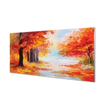 Ochronny panel szklany Jesień liście drzewa 100x50
