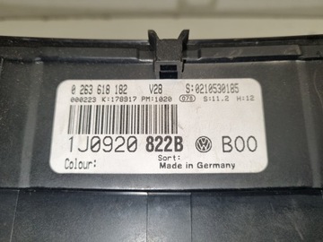 BUDÍKY PŘÍSTROJOVÁ DESKA VW GOLF IV BORA 1.9 TDI 1J0920822B 0263618182