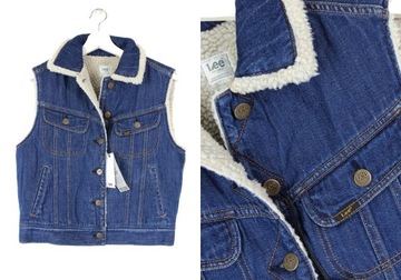 LEE SHERPA KAMIZELKA VEST JEANSOWA _ S