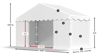 Строительная палатка 3х2м сельскохозяйственная DAS 240 S