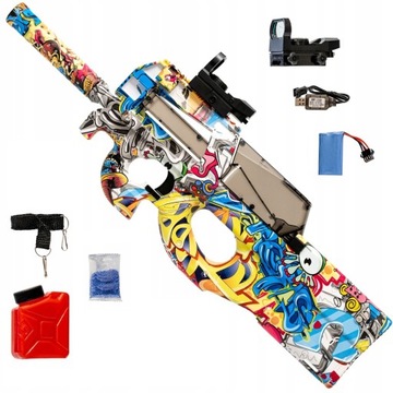 PISTOLET NA KULKI ŻELOWE KARABIN P90 NA KULKI WODNE AUTOMATYCZNY DUŻY
